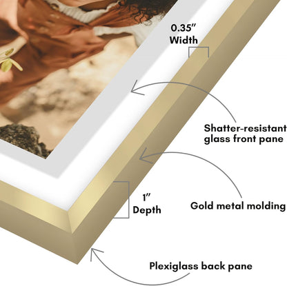 Americanflat Aluminum 11x14 Floating Picture Frame with Shatter-Resistant Glass - Use as 8x10 Picture Frame or Display 11x14 Photo - Signature Float Collection - Photo Frames for Wall Display - Black