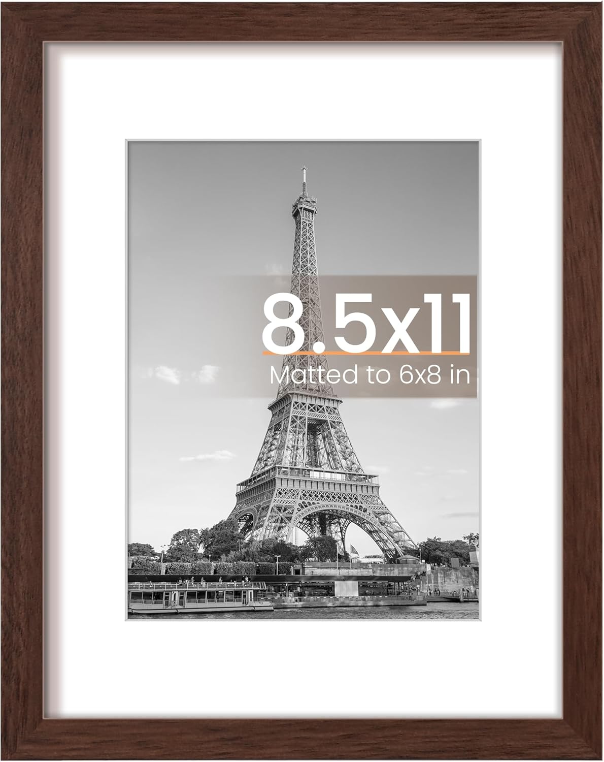 upsimples 8x10 Picture Frame, Display Pictures 5x7 with Mat or 8x10 Without Mat, Wall Hanging Photo Frame, Black, 1 Pack - Colors B