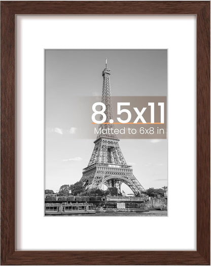 upsimples 8x10 Picture Frame, Display Pictures 5x7 with Mat or 8x10 Without Mat, Wall Hanging Photo Frame, Black, 1 Pack - Colors B