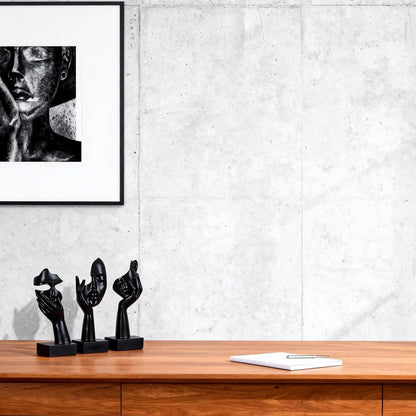 3 Pcs Thinker Small Statue Set - Black Gold Home Decor Abstract Art Figurines for Shelves, Living Room Coffee Table, Office Desktop (3 Pcs Gold, 6")