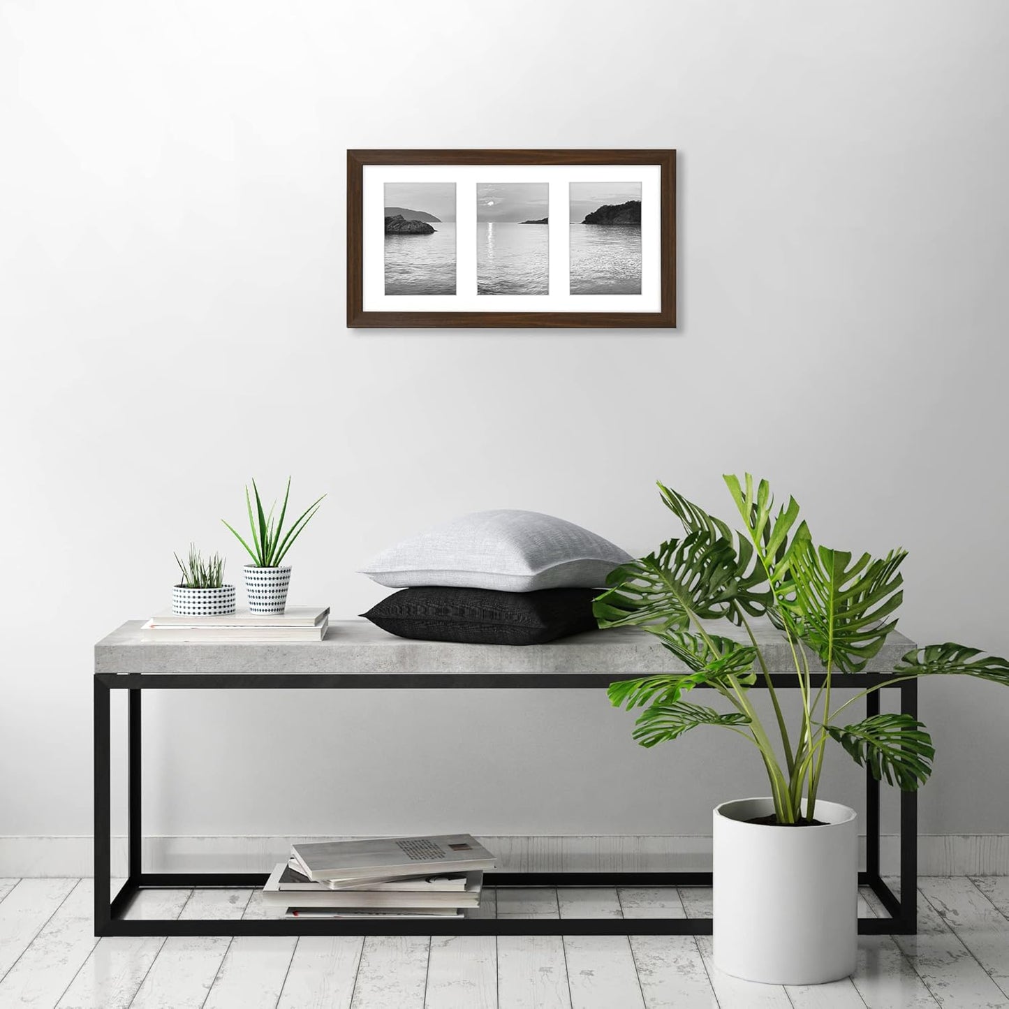 Americanflat 4x6 Collage Picture Frame with Shatter-Resistant Glass - Fits Five 4x6 Photos or Use as One 11x14 Picture Frame - Signature Collection - Collage Frames for Wall Display - Black