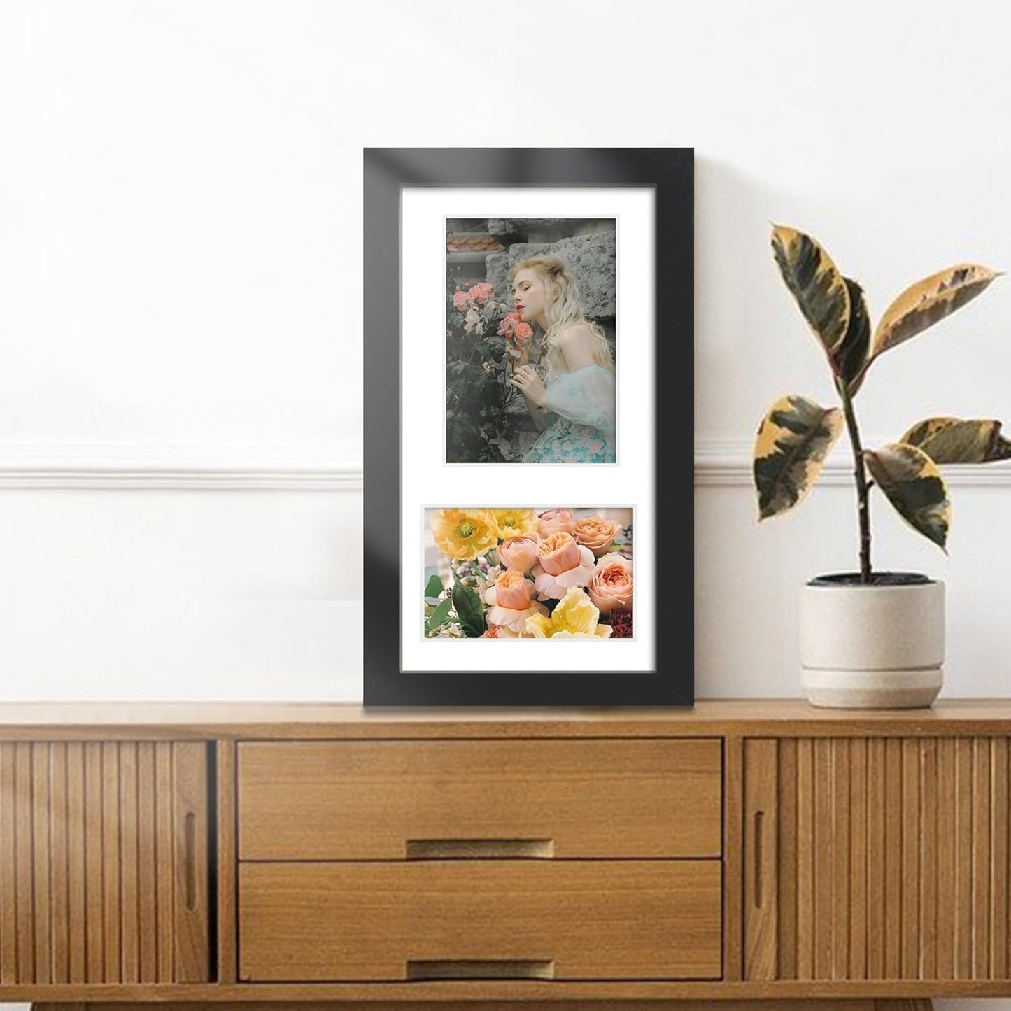 DUENPY 14x26 Collage Picture Frame 4x6 Collage Picture Frame Displays Twelve 4x6 inch Photos Available Horizontal Wall Mounting Display and Vertical Black - Colors B