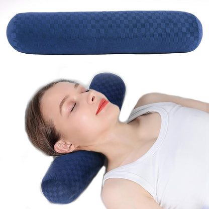 Health Cervical Neck Roll, Comfortable and Highly Resilient Bolster Pillows, Round Neck Pillows Support for Sleeping | Large Size Bolster Pillow for Bed, Legs, Back and Yoga (Grey)