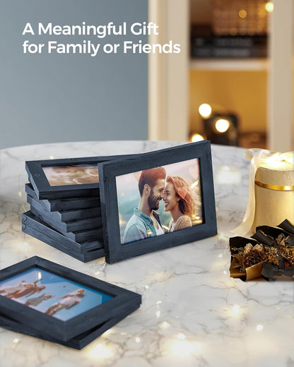 SONGMICS 4x6 Collage Picture Frames, 10-Pack Photo Collage Frame for Wall Decor, Glass Front, Assembly Required, Ink Black URPF20BK