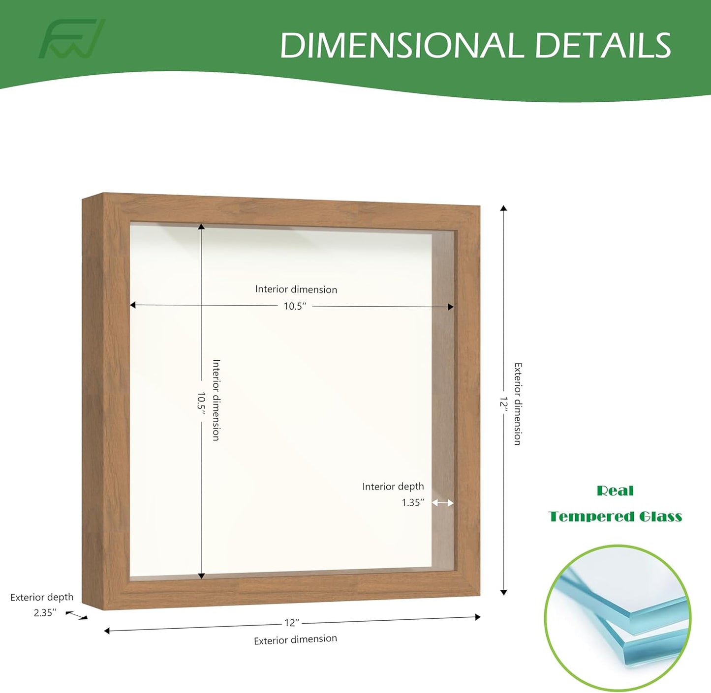 FrameWorks 11” x 14” Dark Oak Wooden Shadow Box Frame – Display Case with Soft Felt Back, Memory Box with Tempered Glass, Display Box with Elegant White Ball Push Pins, Wooden Flower Box