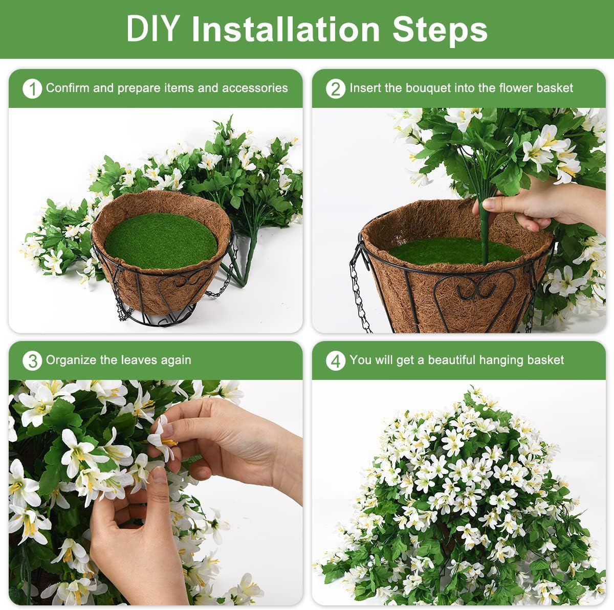 INQCMY Artificial Fake Hanging Plants Flowers Basket for Spring Summer Outdoor Outside Porch Decoration,UV Resistant Faux Silk Violet in Planter for Home Patio Balcony Garden Yard Decor(Red)