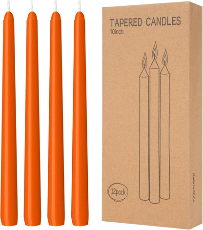 4 Pack Ivory Taper Candles - Taper Candles 10 Inch Dripless, Smokeless & Unscented - 8 Hours Long Burning - Hand Poured Tall Candlesticks - Ideal for Weddings, Dinner Parties, and Home Decor