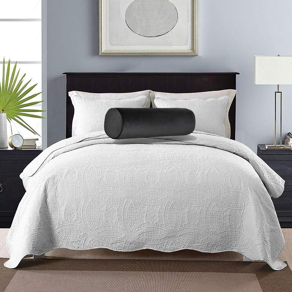 Tinbolunce Memory Foam Roll Pillow for Knee/Leg/Neck - Full Moon Bolster/Round Cylinder Pillow for Sleeping on Side or Back - Removable Cooling Cover Length 18" x 6" Diameter (Navy Blue)