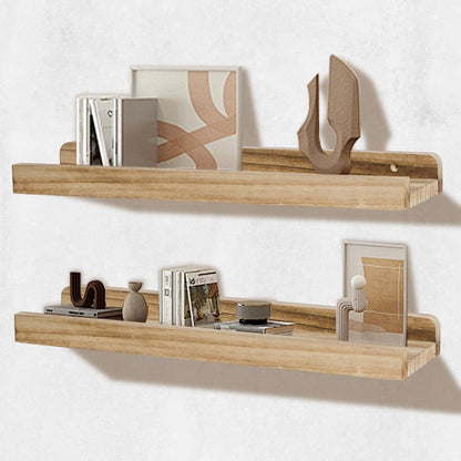 Floating Shelves Set of 3, 16.5 Inch Wood Picture Ledge Shelves for Wall Mounted Display in Bedroom, Living Room, Kitchen(Brown)