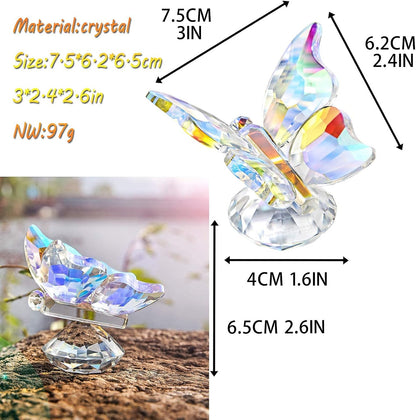 H&D HYALINE & DORA Crystal Cut Butterfly Animal Ornament Decoration for Office Table Home Bedroom