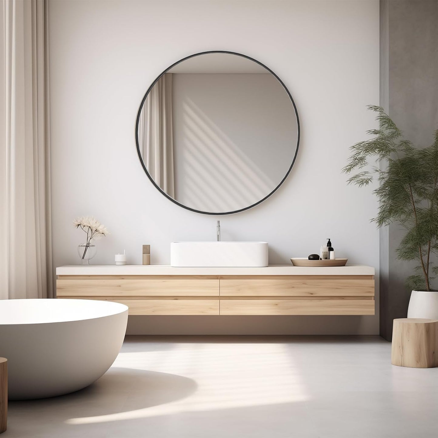 NEWBULIG Gold Round Wall Mirror 36 Inch, Bathroom Mirrors for Over Sink, Wall Decor for Bathroom, Entryway, Bedroom, Vanity