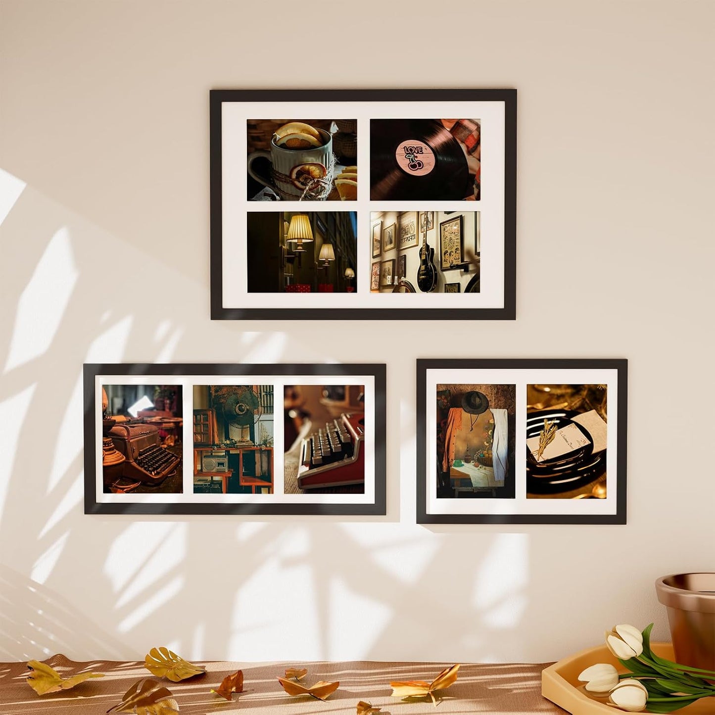 Vittanly 11x14 Collage Picture Frame, Displays 5Pcs 4x6 Pictures with Mat or 1Pcs 11x14 without Mat for Wall Mounting, Picture Frames Collage Wall Decor in Black, 1 Pack