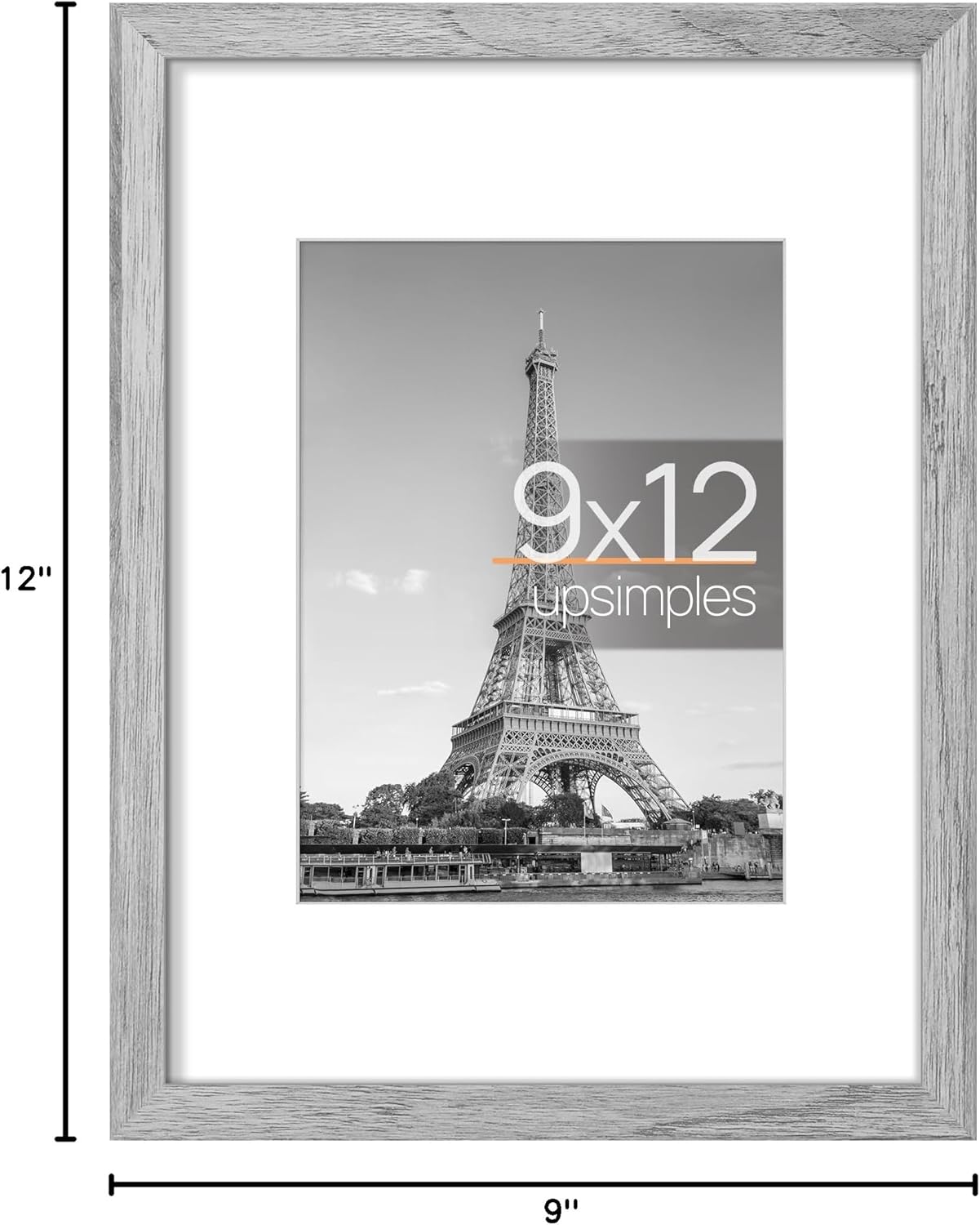 upsimples 8x10 Picture Frame, Display Pictures 5x7 with Mat or 8x10 Without Mat, Wall Hanging Photo Frame, Black, 1 Pack - Colors B