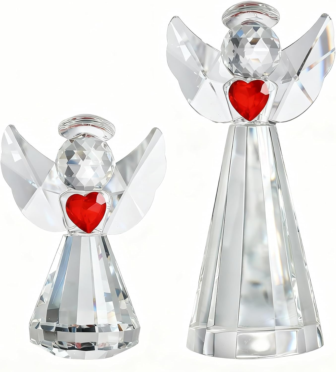 HDCRYSTALGIFTS 3.3'' Crystal Bird Figurine Collectible Art Glass Animal Figurines Table Home Decor Paperweight Valentine’s Day for Women