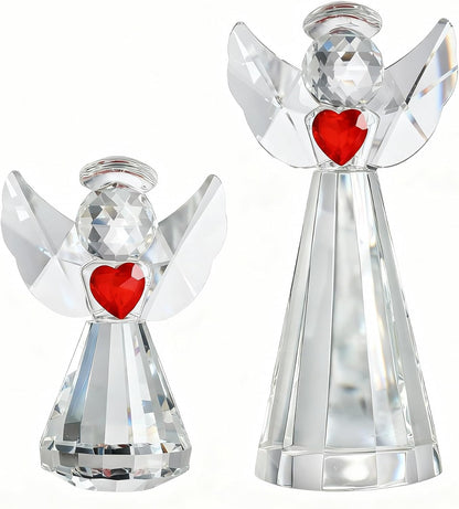 HDCRYSTALGIFTS 3.3'' Crystal Bird Figurine Collectible Art Glass Animal Figurines Table Home Decor Paperweight Valentine’s Day for Women