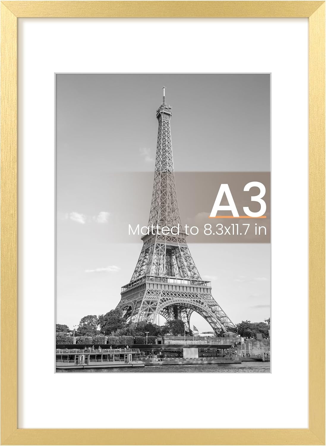 upsimples 8x10 Picture Frame, Display Pictures 5x7 with Mat or 8x10 Without Mat, Wall Hanging Photo Frame, Black, 1 Pack - Colors B