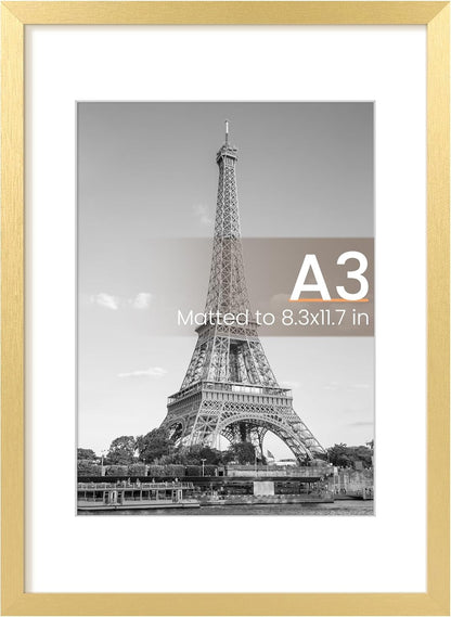 upsimples 8x10 Picture Frame, Display Pictures 5x7 with Mat or 8x10 Without Mat, Wall Hanging Photo Frame, Black, 1 Pack - Colors B
