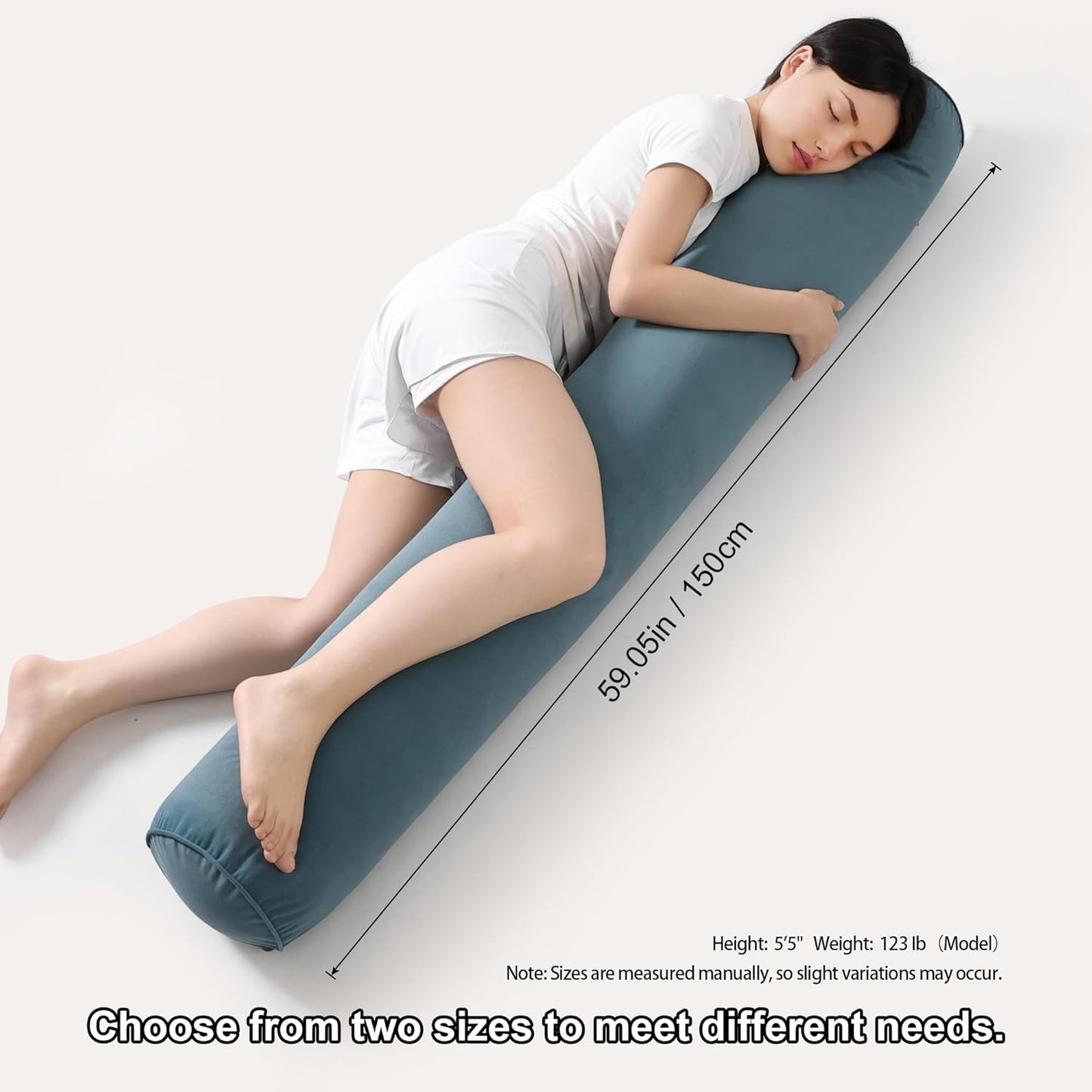 Body Pillow for Adults,Long Round Pillow,Big Cylindrical Pillow,Large Full Bolster Pillows for Side Sleepers (Steel Gray, 47.24"*7.87")