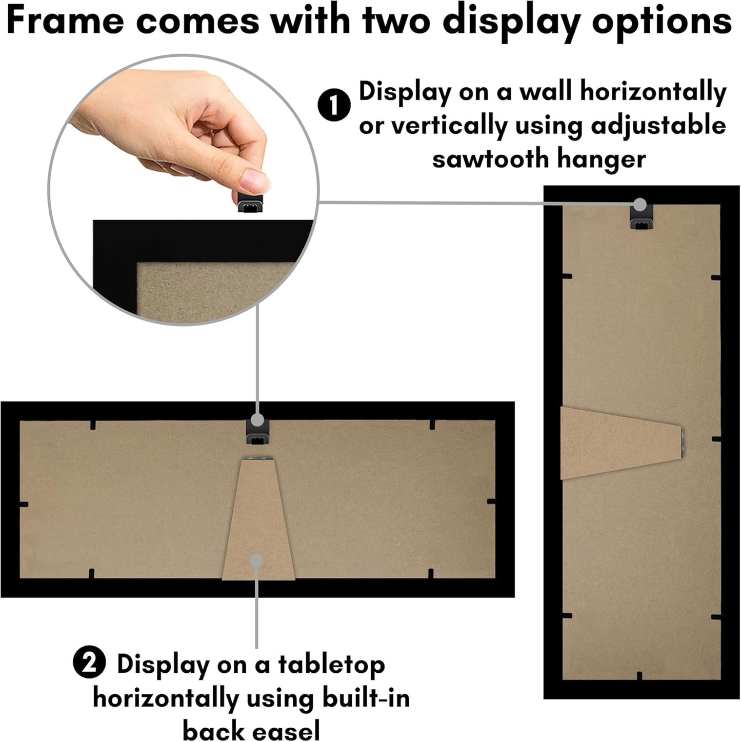 Americanflat 12x18 Poster Frame with Shatter-Resistant Glass - Signature Collection - Gallery-Style Frames Made of Engineered Wood - Photo Frame for Wall Display - Black - Colors C