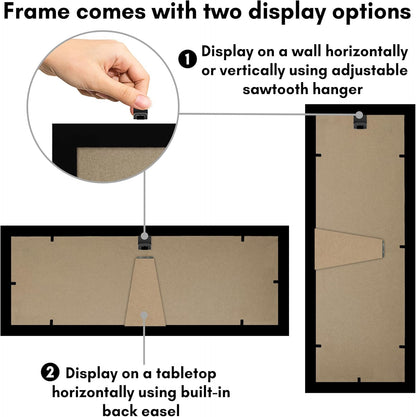 Americanflat 12x18 Poster Frame with Shatter-Resistant Glass - Signature Collection - Gallery-Style Frames Made of Engineered Wood - Photo Frame for Wall Display - Black - Colors C