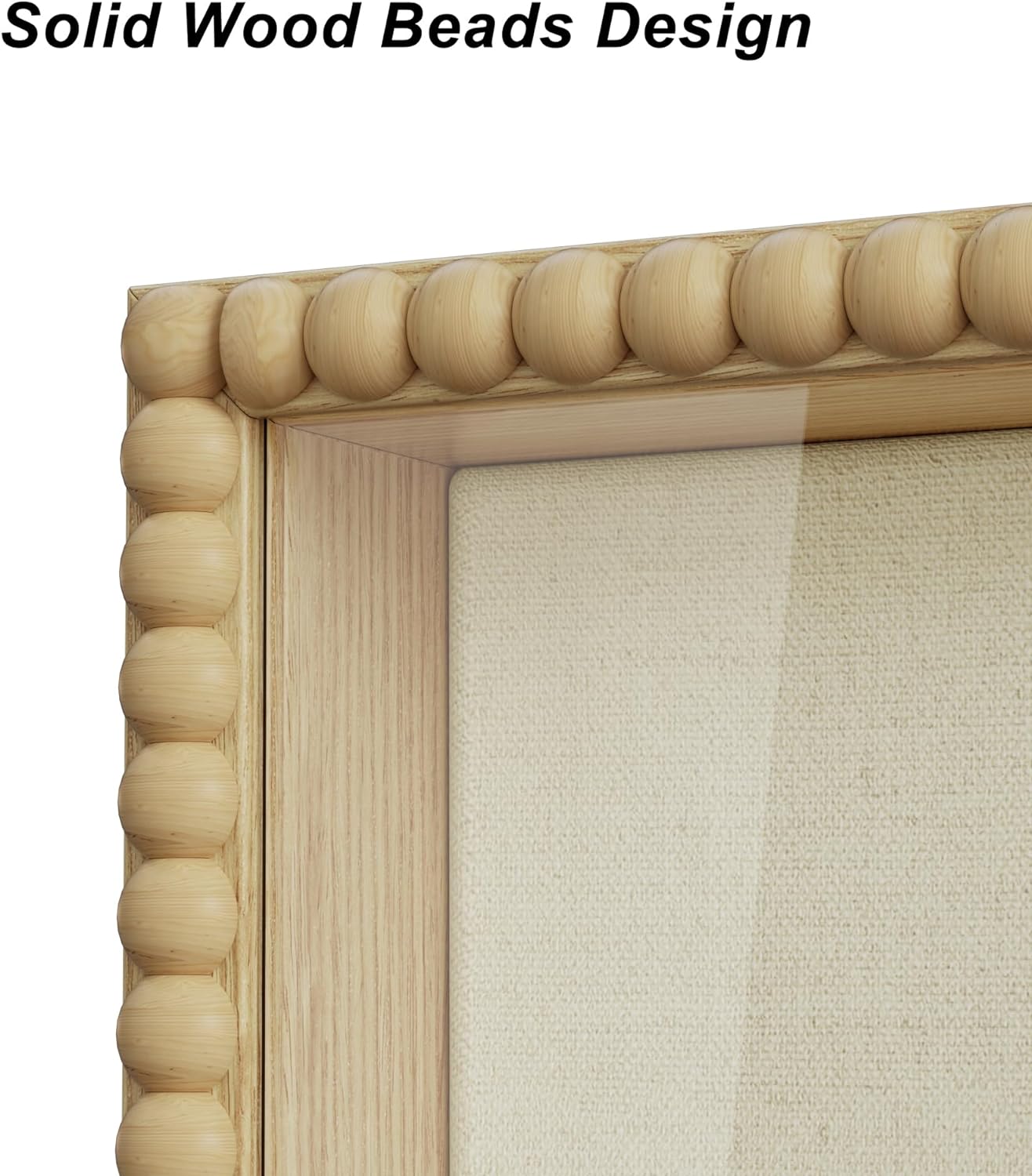 Love-KANKEI Shadow Box Frame 11x14, Deep Large Shadow Box Display Case with Unique Beads Door and Glass Window, Wood Memory Box for Pictures,Medals,Memorabilia,Collections White