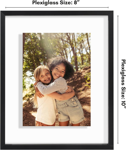 Americanflat Aluminum 11x14 Floating Picture Frame with Shatter-Resistant Glass - Use as 8x10 Picture Frame or Display 11x14 Photo - Signature Float Collection - Photo Frames for Wall Display - Black