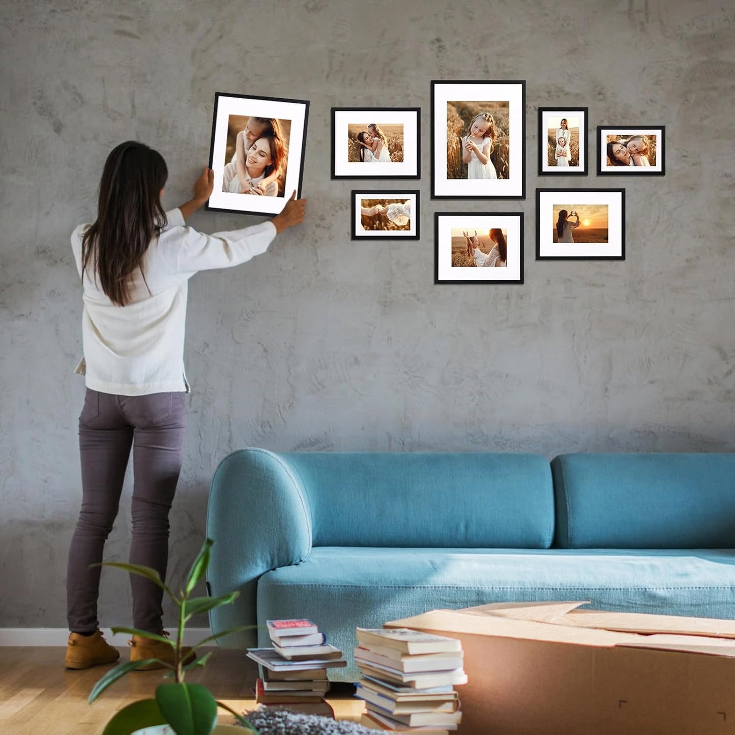 Giftgarden 14 Pack Black Picture Frames Set, 2pcs 11x14 Matted for 8x10, 6pcs 8x10 Matted for 5x7, 6pcs 5x7 Matted for 4x6, Gallery Frame Collage for Wall or Tabletop Display