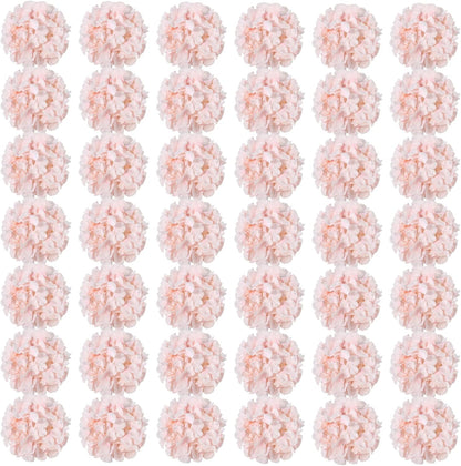 Auihiay 64 PCS Artificial Hydrangea Flowers, Silk Hydrangea Full Flowers Heads with Stems for Wedding Centerpieces, Home, Garden, Baby Shower, Party Decoration (Ivory)