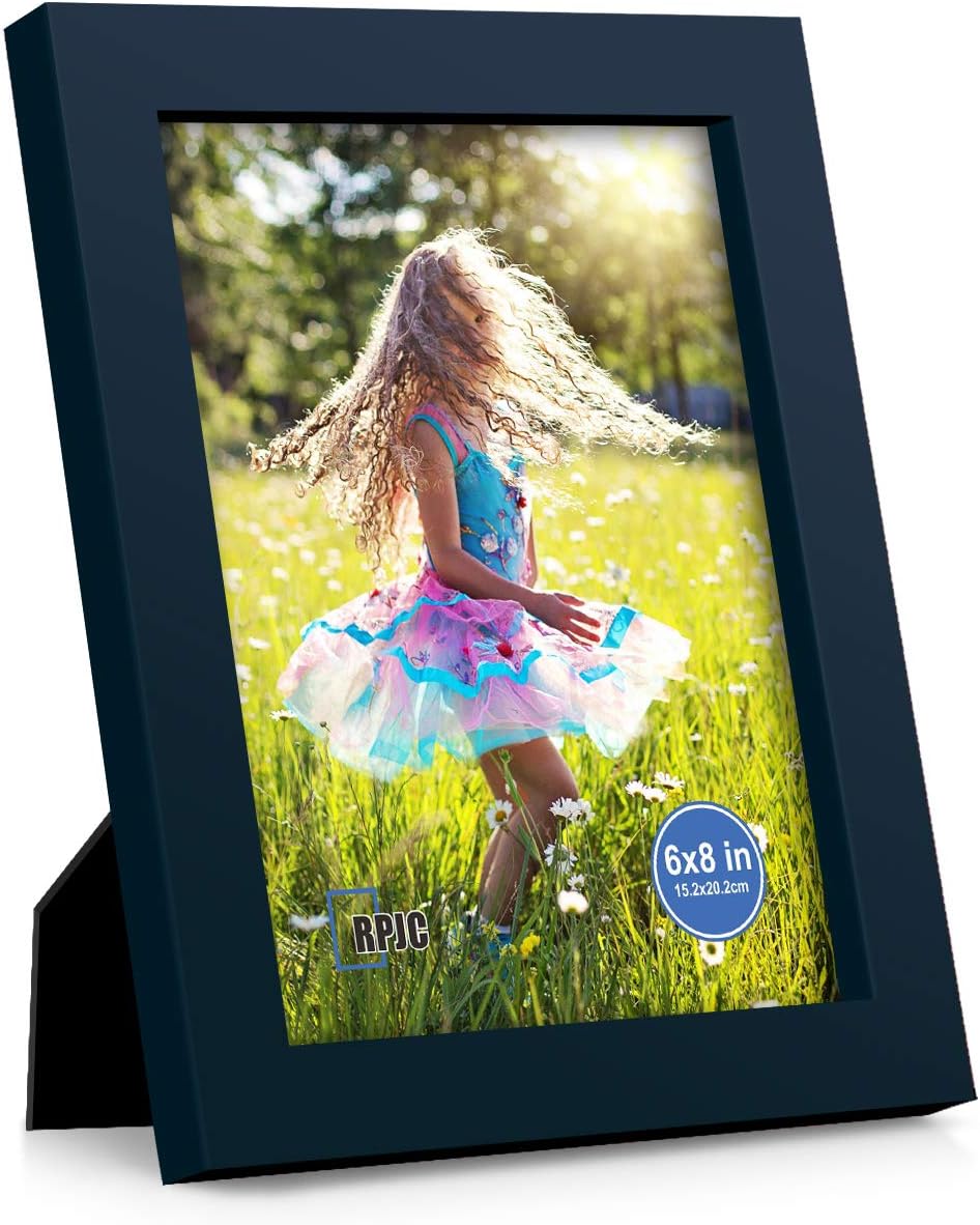 RPJC 5x7 Picture Frames Made of Solid Wood High Definition Glass for Table Top Display and Wall Mounting Photo Frame Black