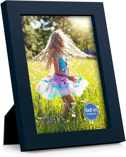RPJC 5x7 Picture Frames Made of Solid Wood High Definition Glass for Table Top Display and Wall Mounting Photo Frame Black
