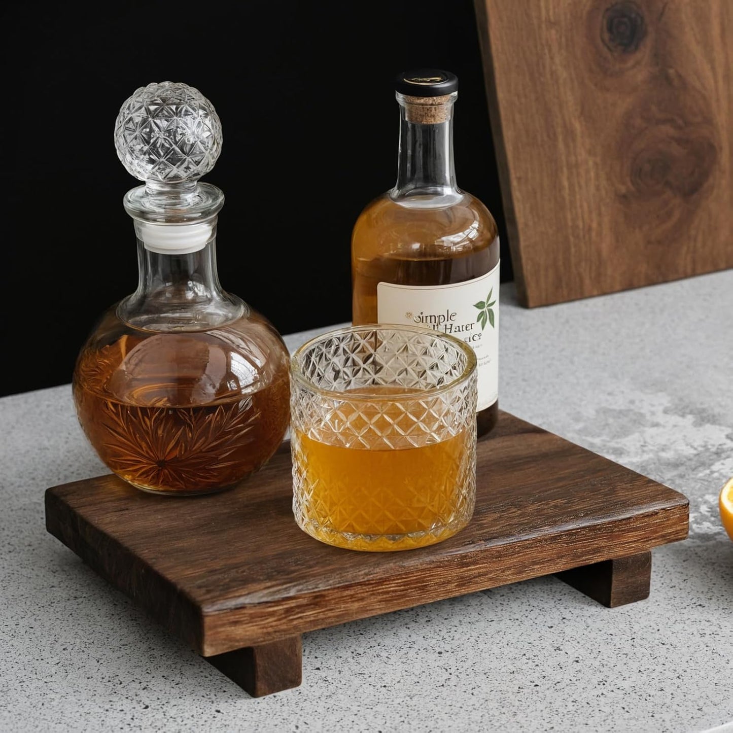 (12 x 7 Inch) Wood Riser Soap Tray, Farmhouse Wood Pedestal Stand for Kitchen Counter Sink, Rustic Wooden Riser Decorative Bathroom Counter Dishes Plant Bottles Candles Display