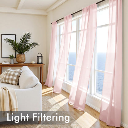 MIULEE White Sheer Curtains 84 Inches Long, 4 Panels Set, Light Filtering Rod Pocket Voile Drapes for Living Room and Bedroom, Airy Soft Fabric Window Treatments, 42 x 84 Inches