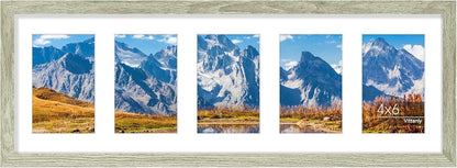 Vittanly 11x14 Collage Picture Frame, Displays 5Pcs 4x6 Pictures with Mat or 1Pcs 11x14 without Mat for Wall Mounting, Picture Frames Collage Wall Decor in Black, 1 Pack