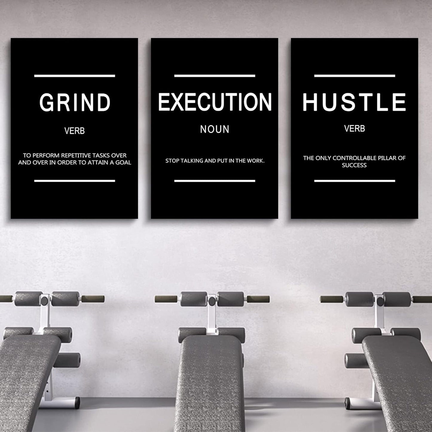 Inspirational Canvas Painting Wall Art -EPHANY ART,Mindset Quotes Prints, Success Framed Entrepreneur Poster Positive Quotes Wall Poster for Home Office Workplace (M-3pcs,12x16inchx3pcs)