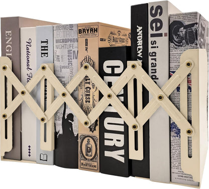 Adjustable Bookends Non Skid Decorative Bookends,Metal Bookend for Heavy Books,Bookshelf Organizer Holder for Books and Magazines for Desk(Black)