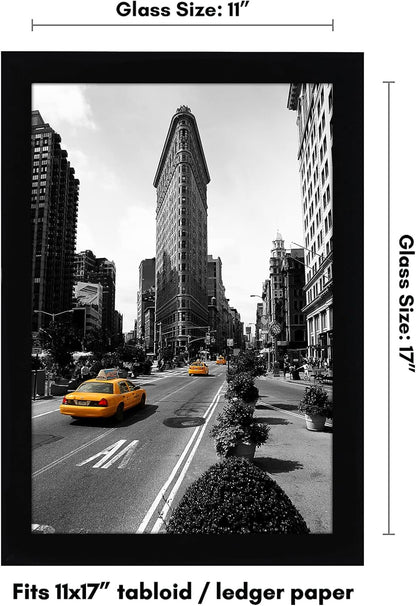 Americanflat 12x18 Poster Frame with Shatter-Resistant Glass - Signature Collection - Gallery-Style Frames Made of Engineered Wood - Photo Frame for Wall Display - Black - Colors C