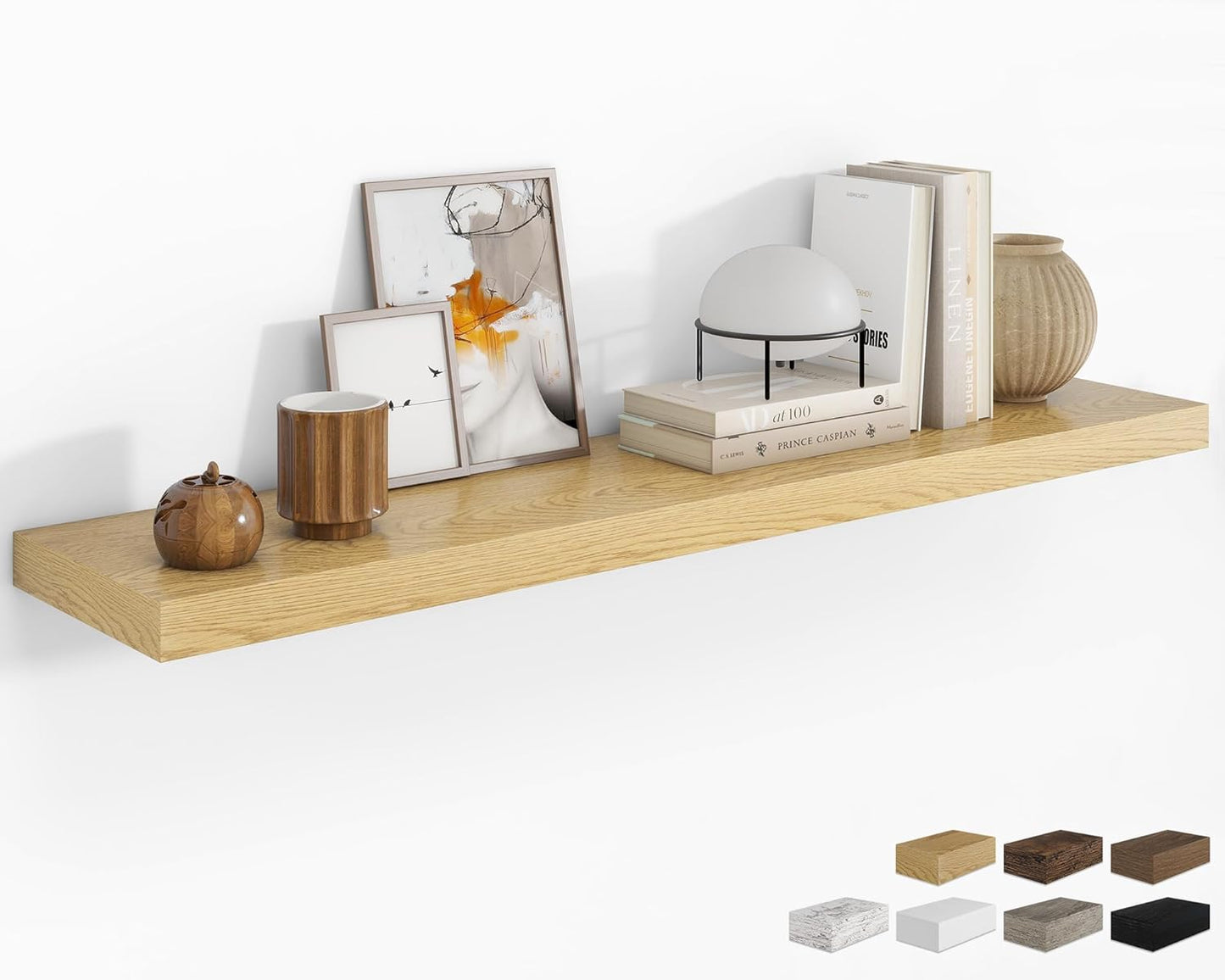 RICHFOCUS 72Inch Floating Shelves for Wall 2 Pack Shelves for Bedroom|Kitchen|Bathroom Wall Mounted Rustic Wood Floating Shelf with Invisible Brackets for Books|Storage|Decor, Rustic Brown