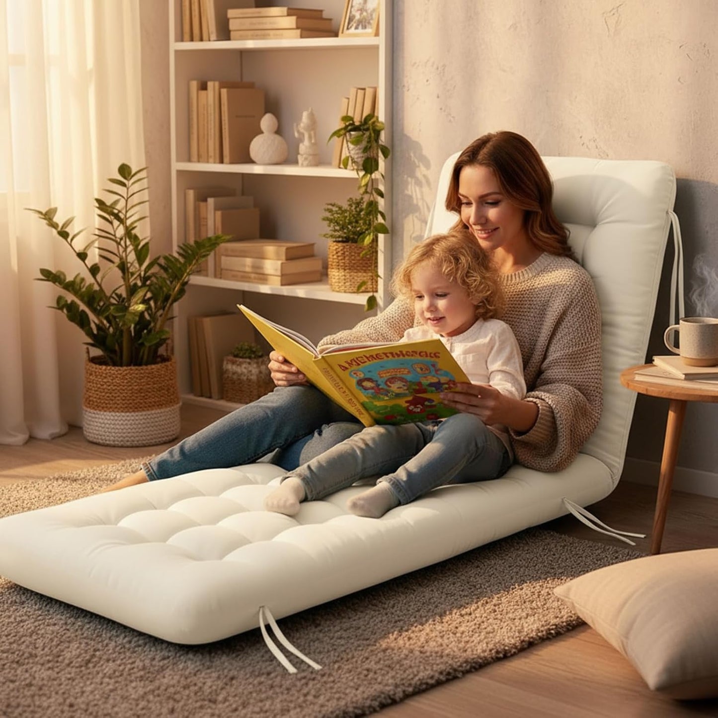 Vercraft Long Floor Cushion Large Floor Cushion with Brushed Cotton Jumbo Lounger Pillow for Outdoor Indoor Bay Window Meditation Yoga Reading Sleeping(Pink)
