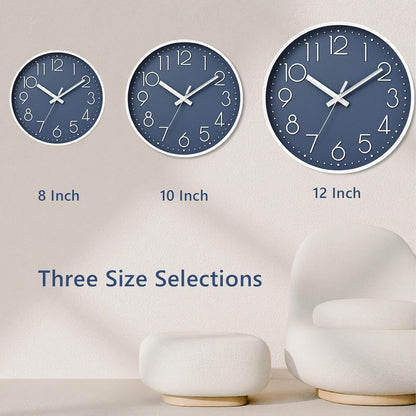 DAXSMY Wall Clock - 8 Inch Silent Non-Ticking Modern 3D Wall Clocks Battery Operated - Decorative Clock for Kitchen, Home Office, Bathroom, Bedroom(Rose Gold)