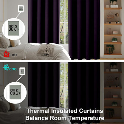 Simplebrand Ava Sage Green Blackout Curtains for Bedroom 63 Inch Length 2 Panels Set, Solid Thermal Insulated Energy Saving Rod Pocket Window Treatment Curtains Blackout Drapes, W40 x L63 Inch, Sage - Colors B