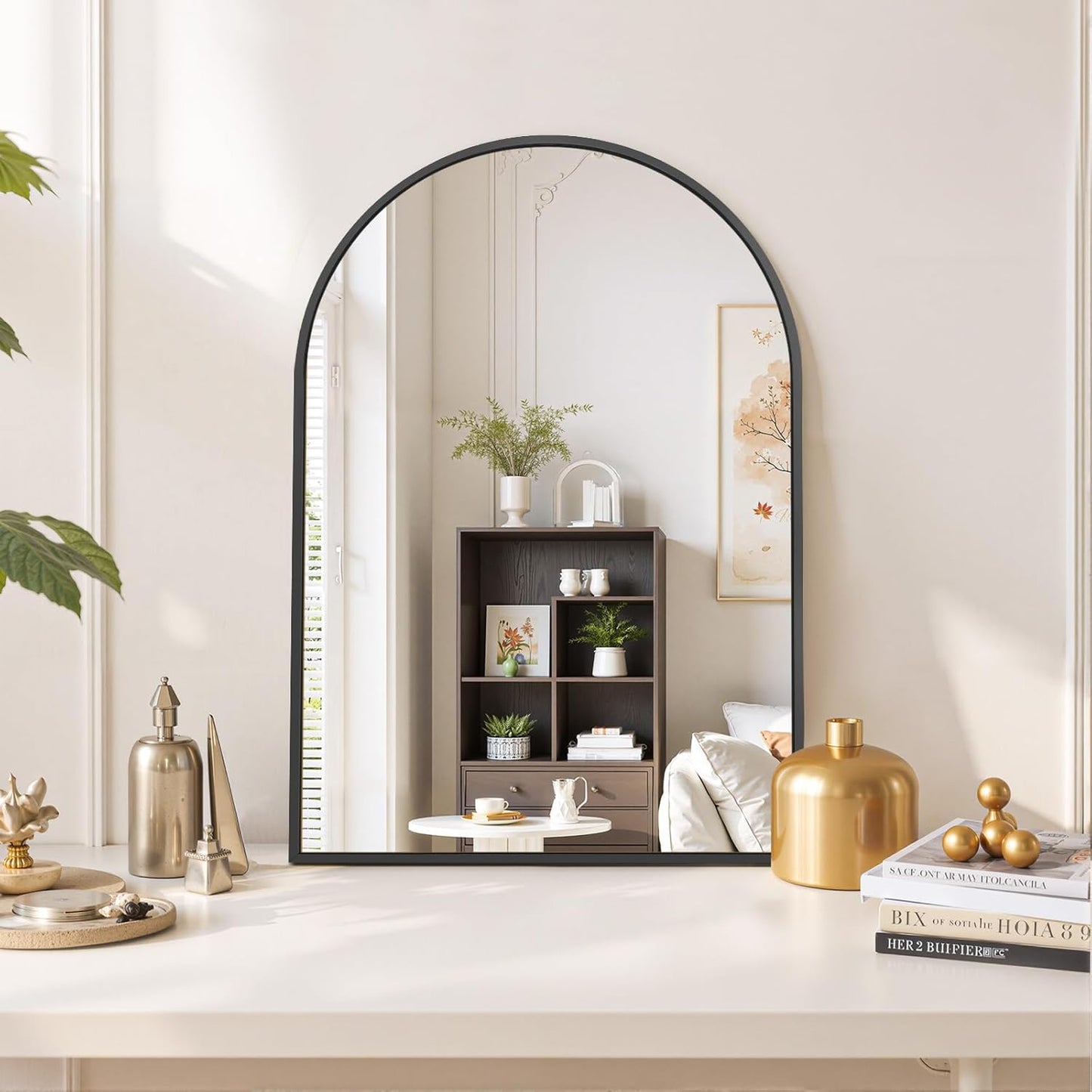 Round Wall Mirror 30 Inch Gold Vanity Mirror with Metal Frame, Modern Circle for Bathroom, Entryway, Bedroom, Living Room, Wall Mounted Decorative Mirrors
