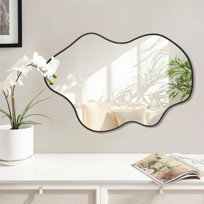 White Round Mirror 30 Inch, Circle Wall Mirrors for Bathroom, Bedroom Living Room or Entryway