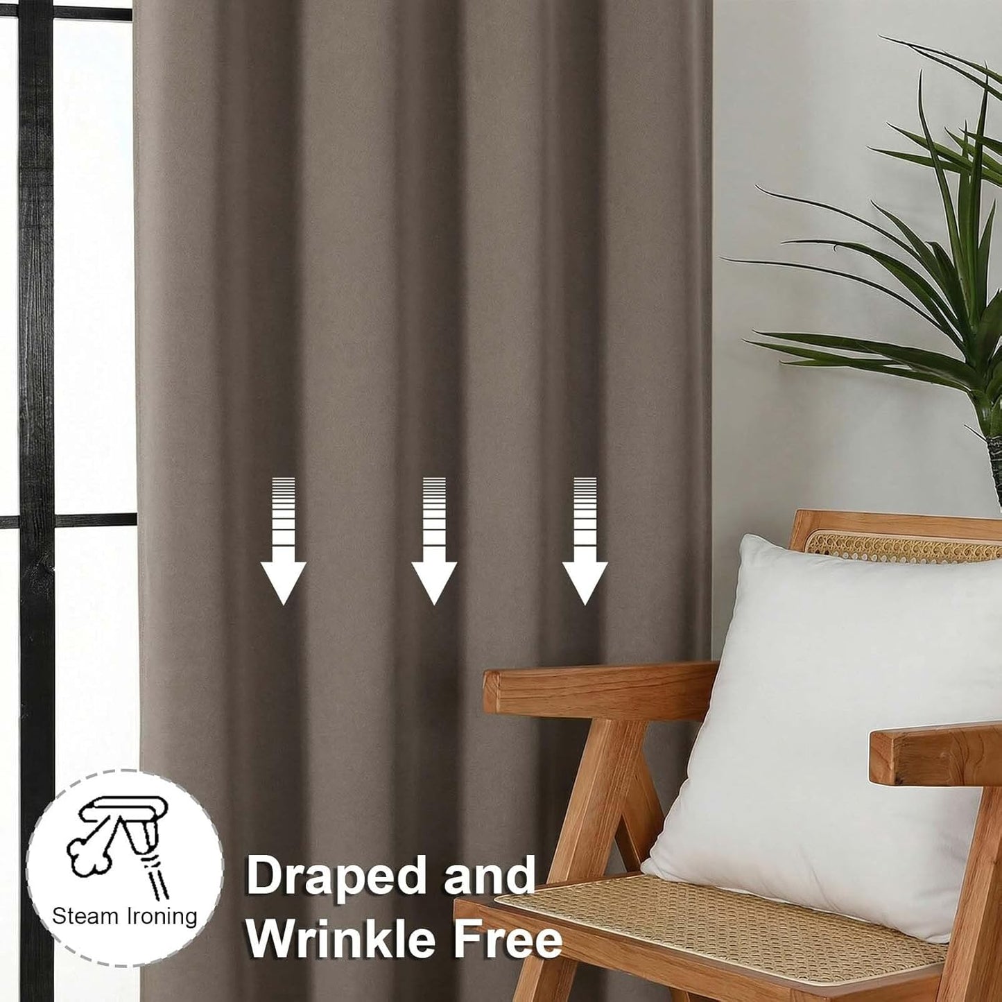 Simplebrand Ava Sage Green Blackout Curtains for Bedroom 63 Inch Length 2 Panels Set, Solid Thermal Insulated Energy Saving Rod Pocket Window Treatment Curtains Blackout Drapes, W40 x L63 Inch, Sage - Colors A