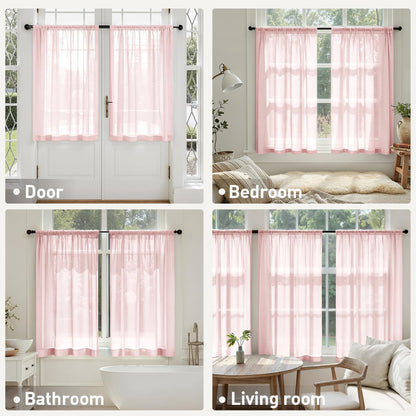 MIULEE White Sheer Curtains 84 Inches Long, 4 Panels Set, Light Filtering Rod Pocket Voile Drapes for Living Room and Bedroom, Airy Soft Fabric Window Treatments, 42 x 84 Inches