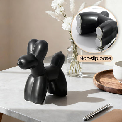 Notakia Cute Ceramics Balloon Dog Statue Crafts Gold Living Room Desktop Decorations,Handmade Modern Small Ceramic Animal Statue Ornament Gold Home Decor Accents