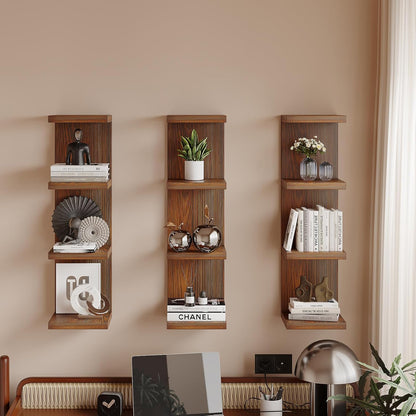 LitaEther Versatile 7 Tier Wall Shelf Unit,White Lack Wall Shelf,Display Floating Shelf with LED Remote Control Light