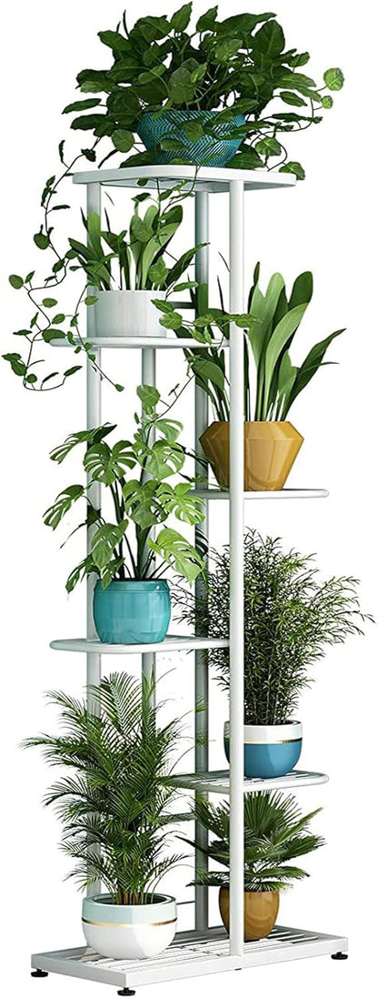 LINZINAR Plant Stand Indoor Outdoor Corner 4 Tier Metal Plant Shelf Patio Plant Rack for Garden Corner Balcony Living Room