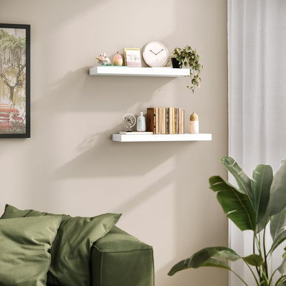 Ballucci Floating Shelves for Wall, 48" Wood Wall Shelf Set of 2, with Invisible Brackets for Bathroom, Living Room, Bedroom, Kitchen, Nursery, 8" Deep, Black