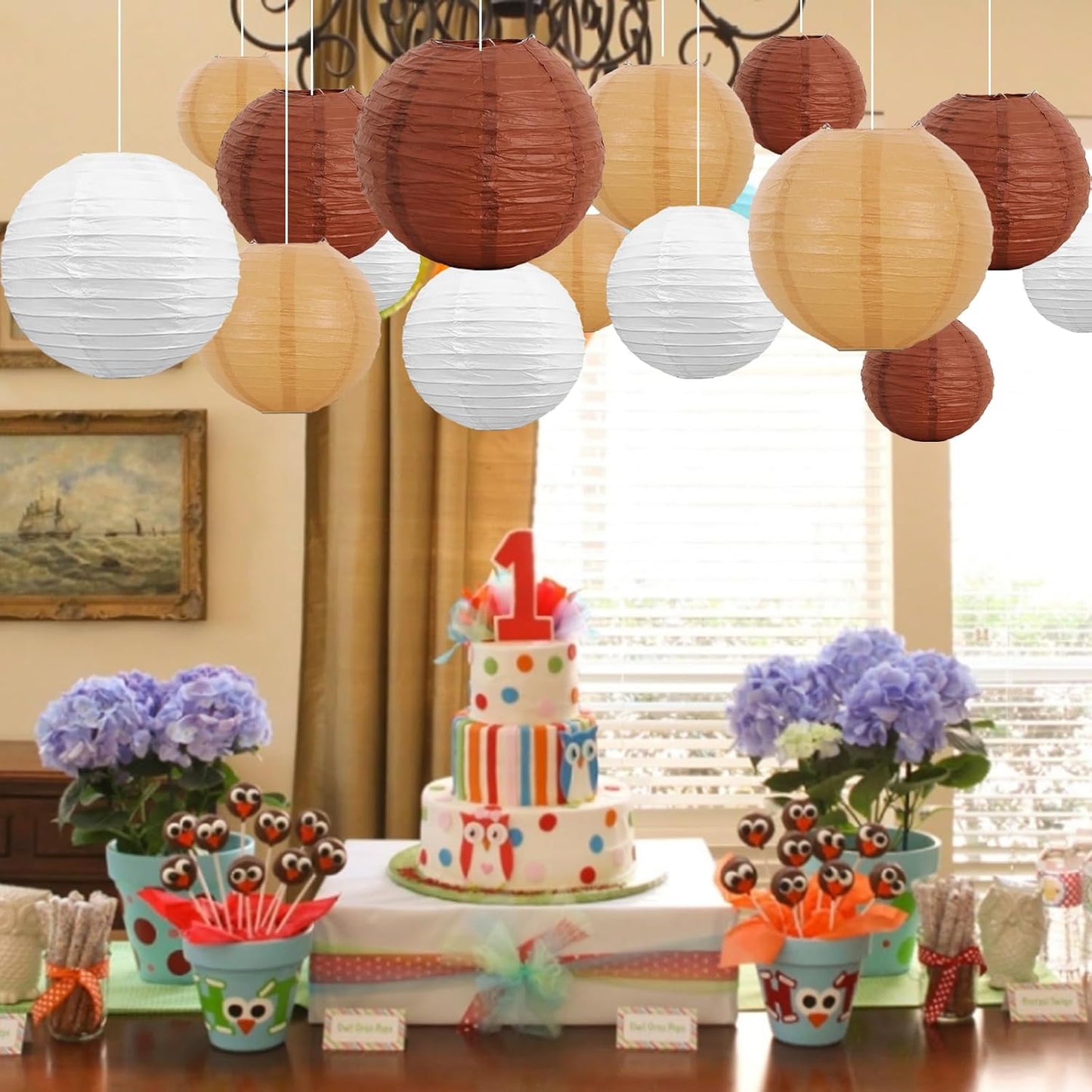 BEISHIDA 10Pcs White Paper Lanterns Decorative Chinese/Japanese Hanging Round Paper Lanterns Lamp for Birthday, Wedding, Christmas, Bridal, Home Decor, Party Decoration(Size of 4”, 6”, 8”, 10”)