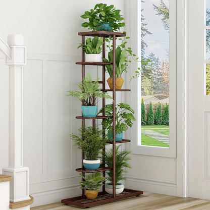 LINZINAR Plant Stand Indoor Outdoor Corner 4 Tier Metal Plant Shelf Patio Plant Rack for Garden Corner Balcony Living Room